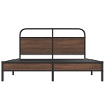 vidaXL Cadru de pat fără saltea stejar maro 150x200 cm Lemn prelucrat