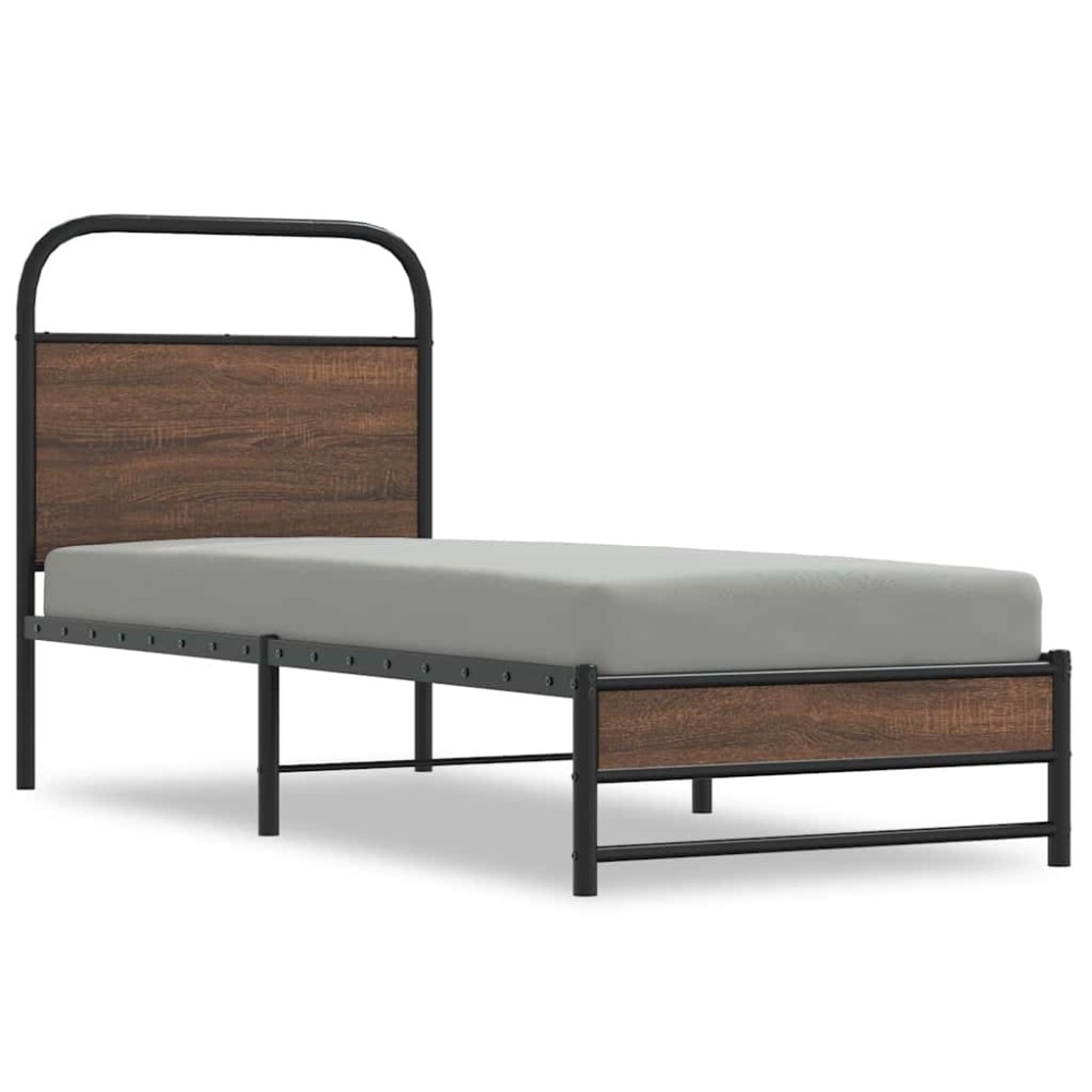 vidaXL Cadru de pat fără saltea 80x200cm Stejar maro lemn prelucrat