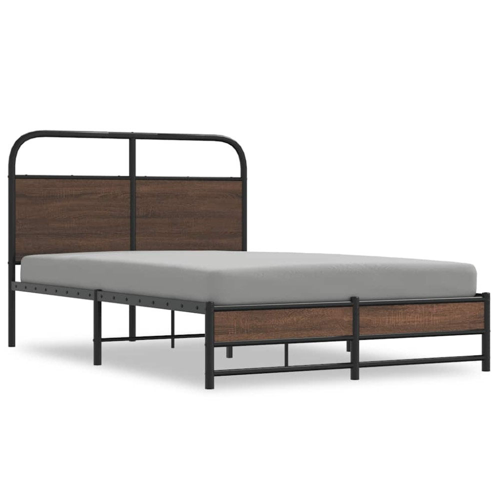 vidaXL Cadru de pat fără saltea stejar maro 140x200 cm Lemn prelucrat
