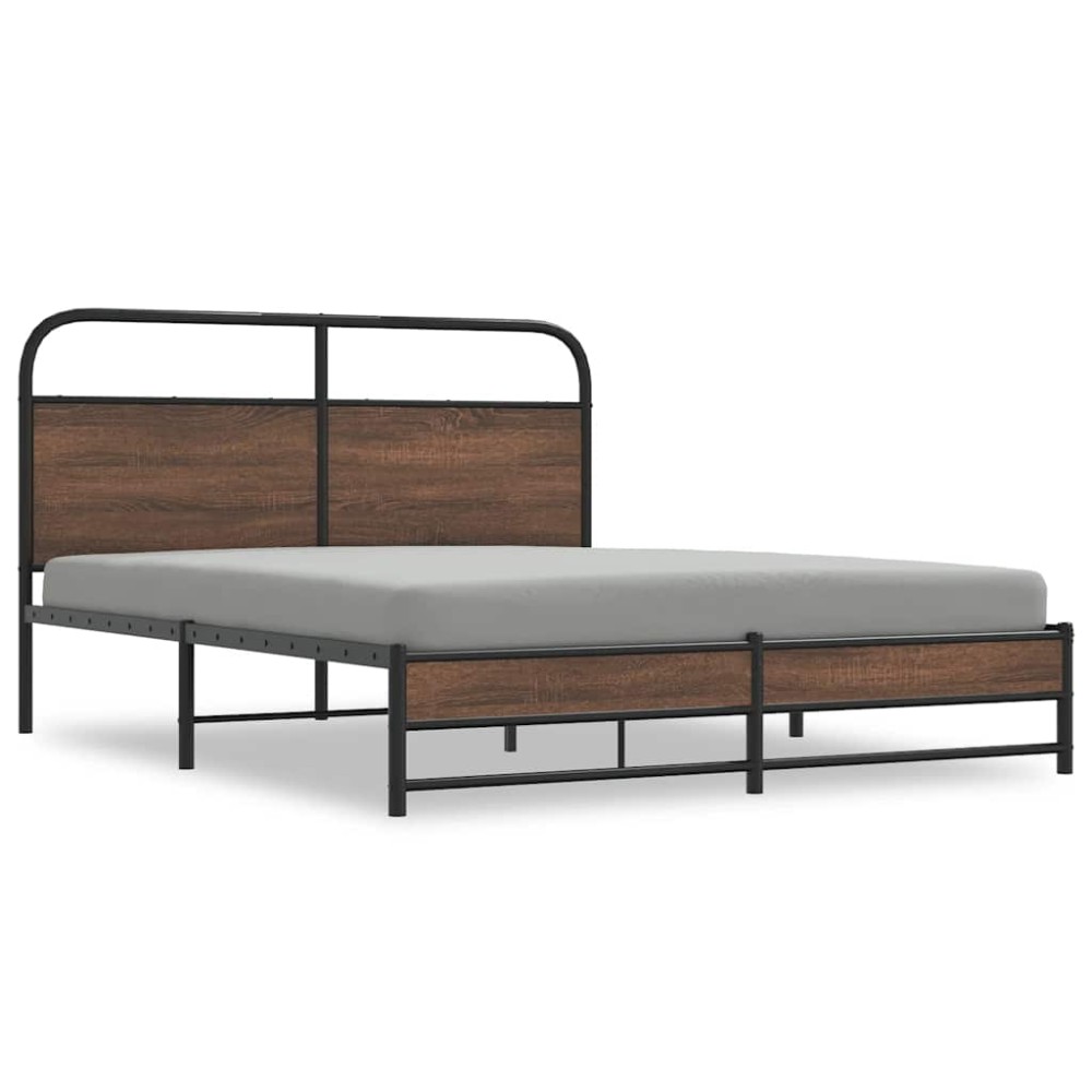 vidaXL Cadru de pat fără saltea stejar maro 150x200 cm Lemn prelucrat