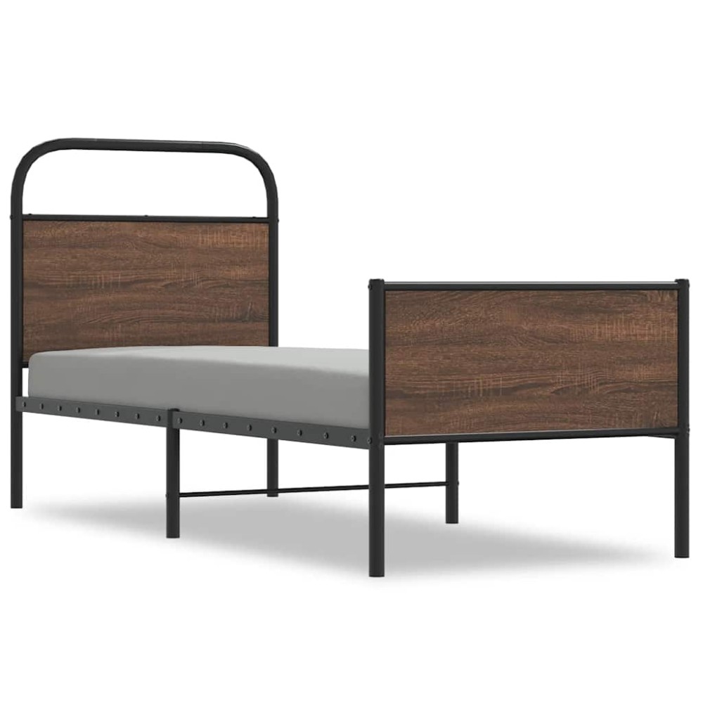 vidaXL Cadru de pat fără saltea 80x200cm Stejar maro lemn prelucrat