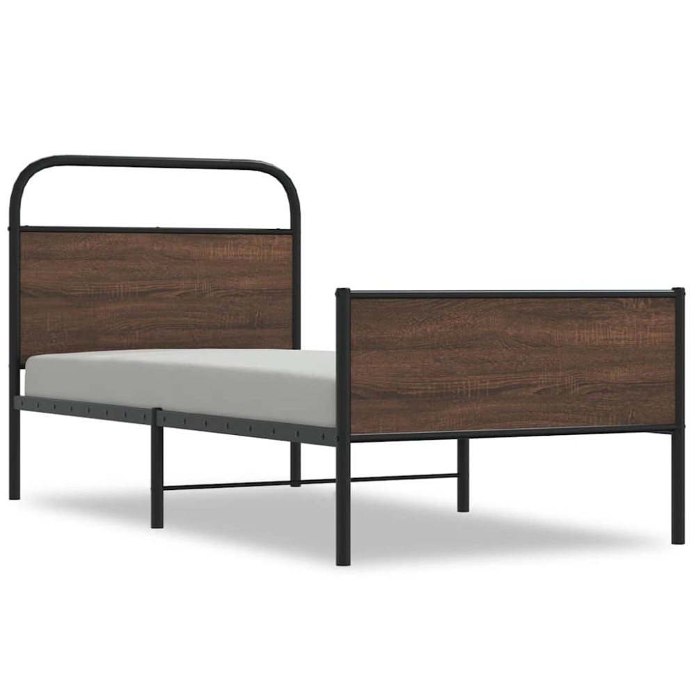 vidaXL Cadru de pat fără saltea stejar maro 90x200 cm Lemn prelucrat