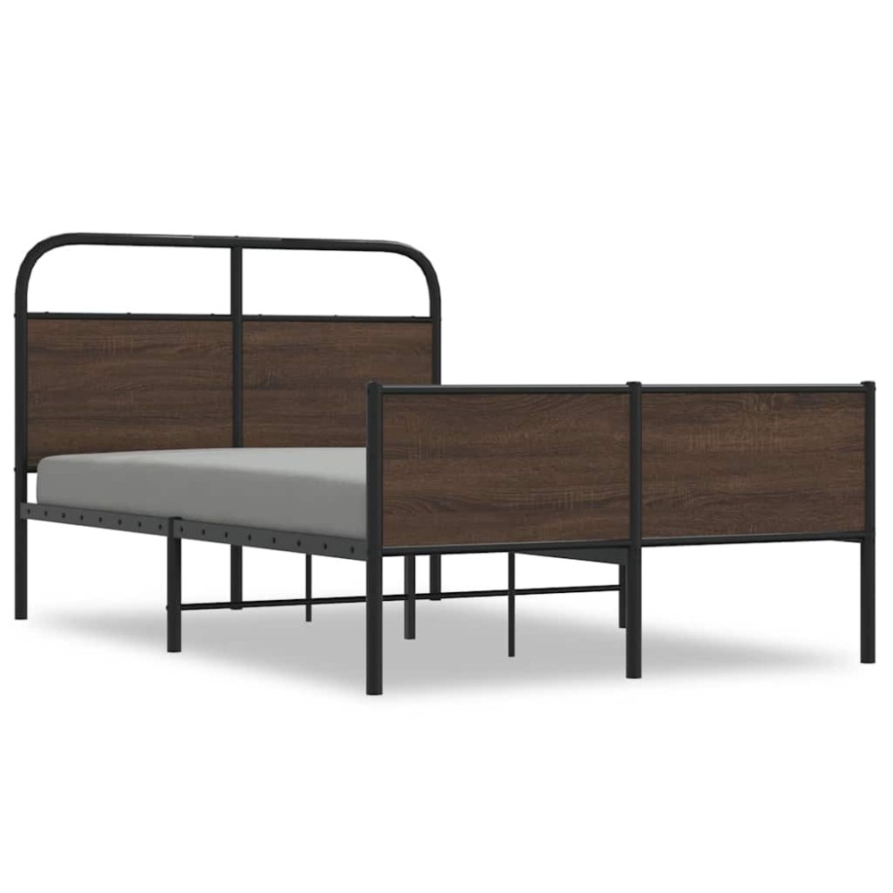 vidaXL Cadru de pat fără saltea stejar maro 140x200 cm Lemn prelucrat