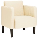 vidaXL Canapea scaun cu cotiere crem 54 cm țesătură velur vidaXL Canapea scaun cu cotiere crem 54 cm țesătură velur