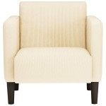 vidaXL Canapea scaun cu cotiere crem 54 cm țesătură velur vidaXL Canapea scaun cu cotiere crem 54 cm țesătură velur
