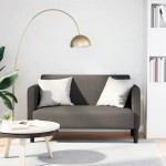 vidaXL Canapea lovesea gri deschis 109 cm țesătură din velur vidaXL Canapea lovesea gri deschis 109 cm țesătură din velur
