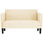 vidaXL Canapea Loveseat crem 109 cm țesătură velur