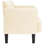 vidaXL Canapea Loveseat crem 109 cm țesătură velur