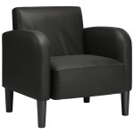 vidaXL Canapea scaun cu cotiere negru 54 cm piele artificială