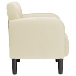 vidaXL Canapea scaun cu cotiere crem 54 cm piele artificială