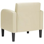 vidaXL Canapea scaun cu cotiere crem 54 cm piele artificială