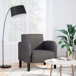 vidaXL Canapea scaun cu cotiere gri 54 cm piele artificială vidaXL Canapea scaun cu cotiere gri 54 cm piele artificială