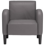 vidaXL Canapea scaun cu cotiere gri 54 cm piele artificială vidaXL Canapea scaun cu cotiere gri 54 cm piele artificială