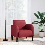 vidaXL Canapea Scaun cu cotiere Vin Roșu 54 cm piele artificială vidaXL Canapea Scaun cu cotiere Vin Roșu 54 cm piele artificială
