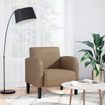 vidaXL Canapea scaun cu cotiere Cappuccino 54 cm piele artificială vidaXL Canapea scaun cu cotiere Cappuccino 54 cm piele artificială