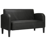 vidaXL Canapea loveseat neagră 110 cm piele artificială