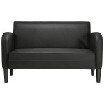 vidaXL Canapea loveseat neagră 110 cm piele artificială