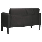 vidaXL Canapea loveseat neagră 110 cm piele artificială