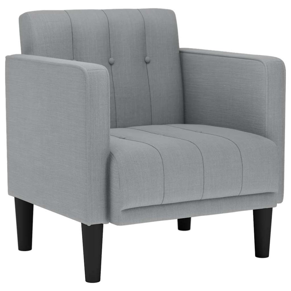 vidaXL Canapea scaun cu cotiere, gri deschis, 53 cm, textil