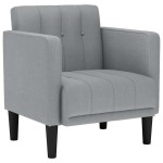 vidaXL Canapea scaun cu cotiere, gri deschis, 53 cm, textil vidaXL Canapea scaun cu cotiere, gri deschis, 53 cm, textil
