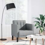 vidaXL Canapea scaun cu cotiere, gri deschis, 53 cm, textil vidaXL Canapea scaun cu cotiere, gri deschis, 53 cm, textil
