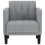 vidaXL Canapea scaun cu cotiere, gri deschis, 53 cm, textil vidaXL Canapea scaun cu cotiere, gri deschis, 53 cm, textil