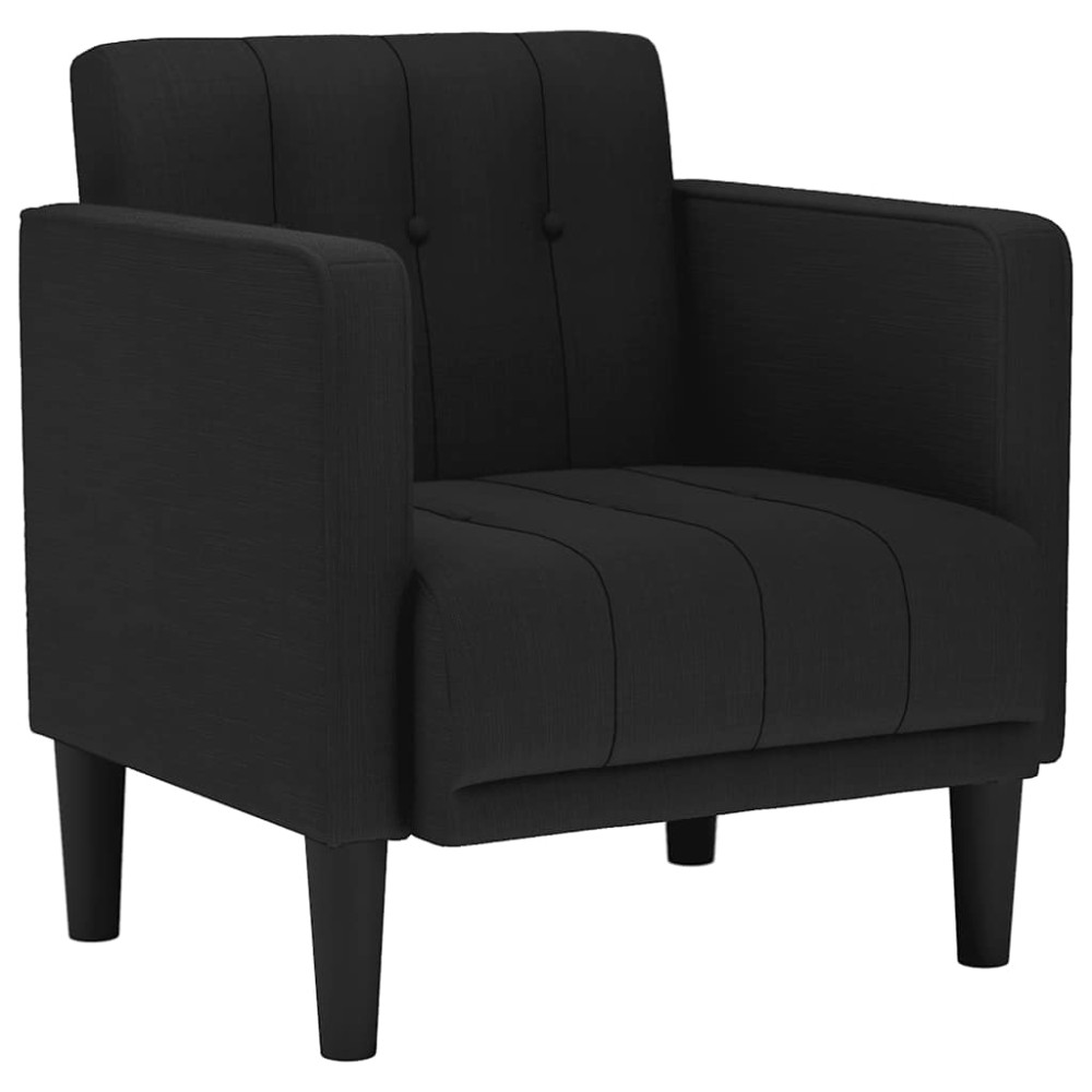 vidaXL Canapea Scaun cu cotiere, negru, 53 cm, textil