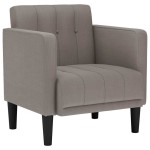 vidaXL Canapea Scaun cu cotiere, gri taupe, 53 cm, textil vidaXL Canapea Scaun cu cotiere, gri taupe, 53 cm, textil
