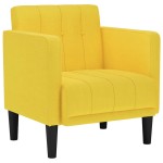 vidaXL Canapea scaun cu cotiere, galben deschis, 53 cm, textil vidaXL Canapea scaun cu cotiere, galben deschis, 53 cm, textil
