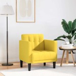 vidaXL Canapea scaun cu cotiere, galben deschis, 53 cm, textil vidaXL Canapea scaun cu cotiere, galben deschis, 53 cm, textil