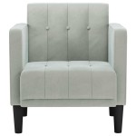 vidaXL Canapea scaun cu cotiere, gri deschis, 53 cm, catifea