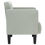 vidaXL Canapea scaun cu cotiere, gri deschis, 53 cm, catifea