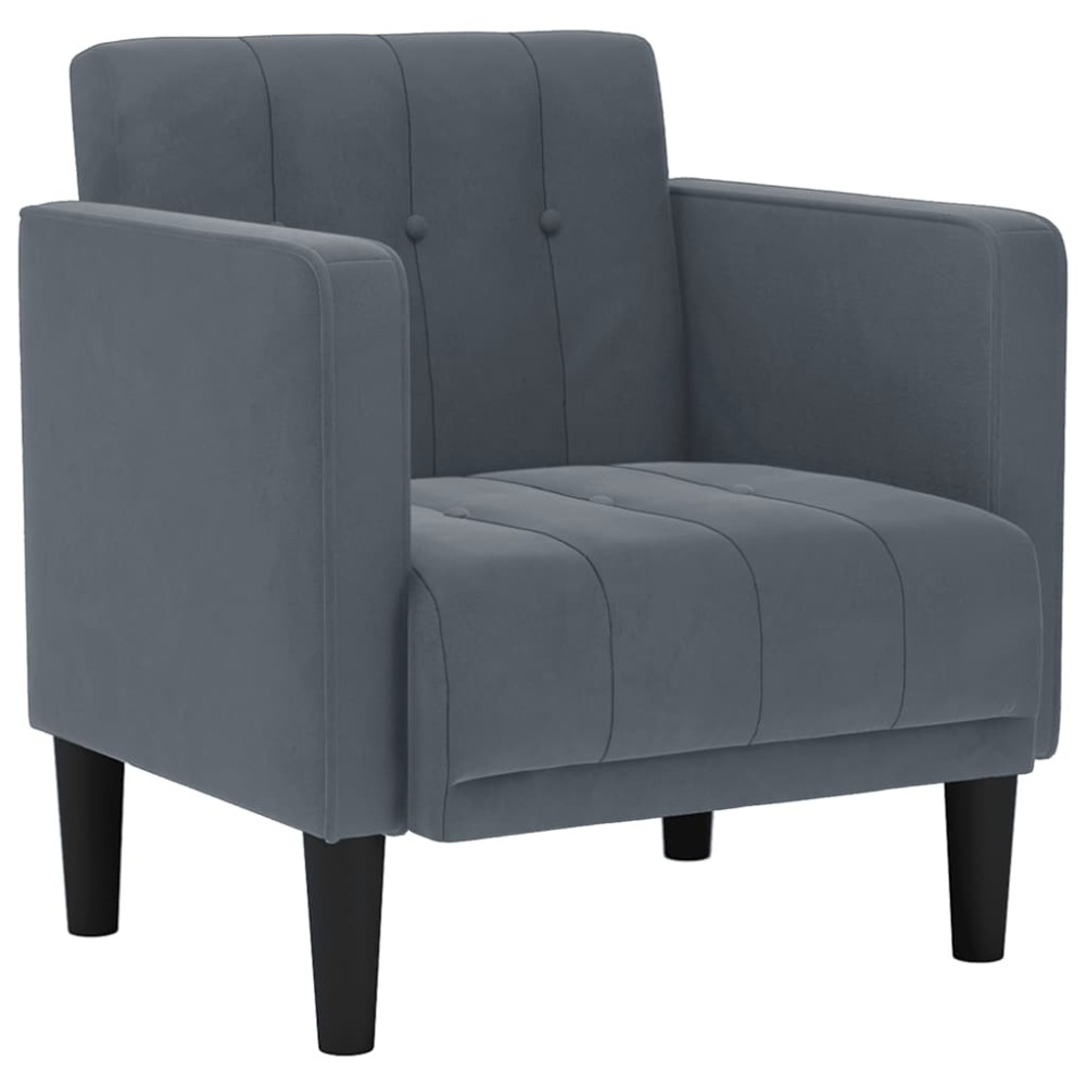 vidaXL Canapea scaun cu cotiere, gri închis, 53 cm, catifea