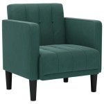 vidaXL Canapea scaun cu cotiere, verde închis, 53 cm, catifea