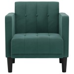 vidaXL Canapea scaun cu cotiere, verde închis, 53 cm, catifea