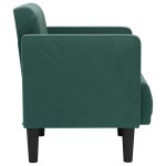 vidaXL Canapea scaun cu cotiere, verde închis, 53 cm, catifea