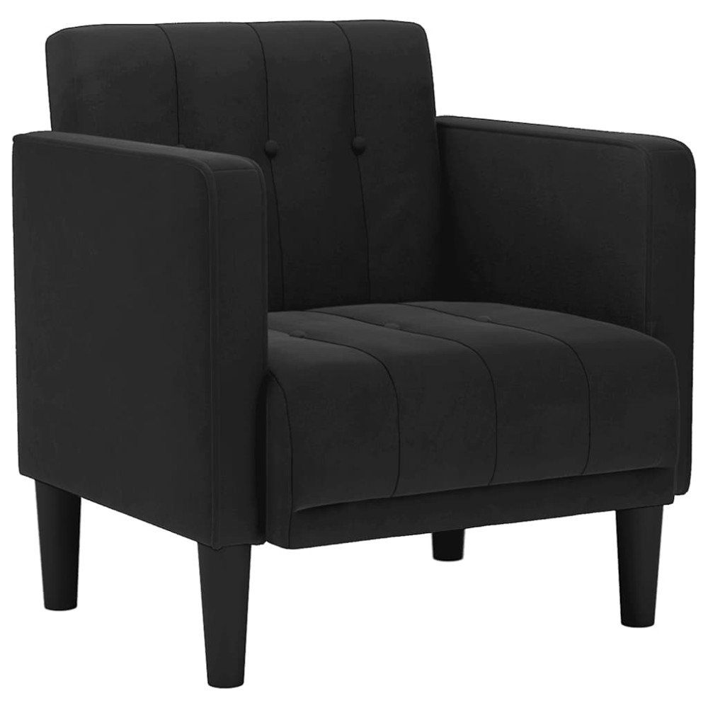 vidaXL Canapea Scaun cu cotiere, negru, 53 cm, catifea