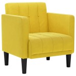 vidaXL Canapea Scaun cu cotiere, galben, 53 cm, catifea