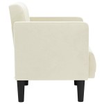vidaXL Canapea Scaun cu cotiere, crem, 53 cm, catifea