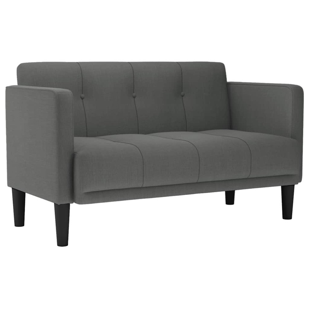 vidaXL Canapea loveseat, gri închis, 111 cm, textil
