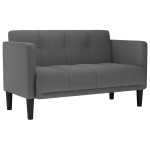 vidaXL Canapea loveseat, gri închis, 111 cm, textil
