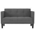 vidaXL Canapea loveseat, gri închis, 111 cm, textil
