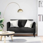 vidaXL Canapea loveseat, negru, 111 cm, textil
