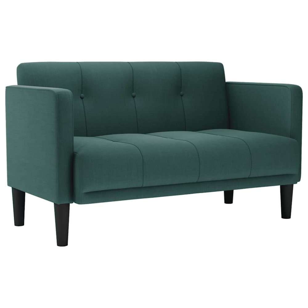vidaXL Canapea loveseat, verde închis, 111 cm, textil