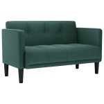 vidaXL Canapea loveseat, verde închis, 111 cm, textil