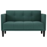 vidaXL Canapea loveseat, verde închis, 111 cm, textil