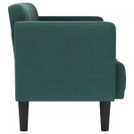 vidaXL Canapea loveseat, verde închis, 111 cm, textil