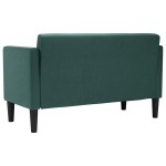 vidaXL Canapea loveseat, verde închis, 111 cm, textil