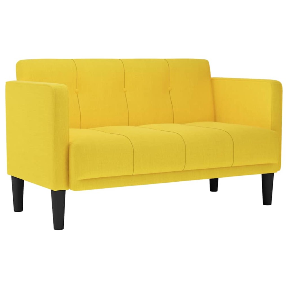 vidaXL Canapea loveseat, galben, 111 cm, textil