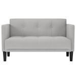 vidaXL Canapea loveseat, gri nor, 111 cm, textil